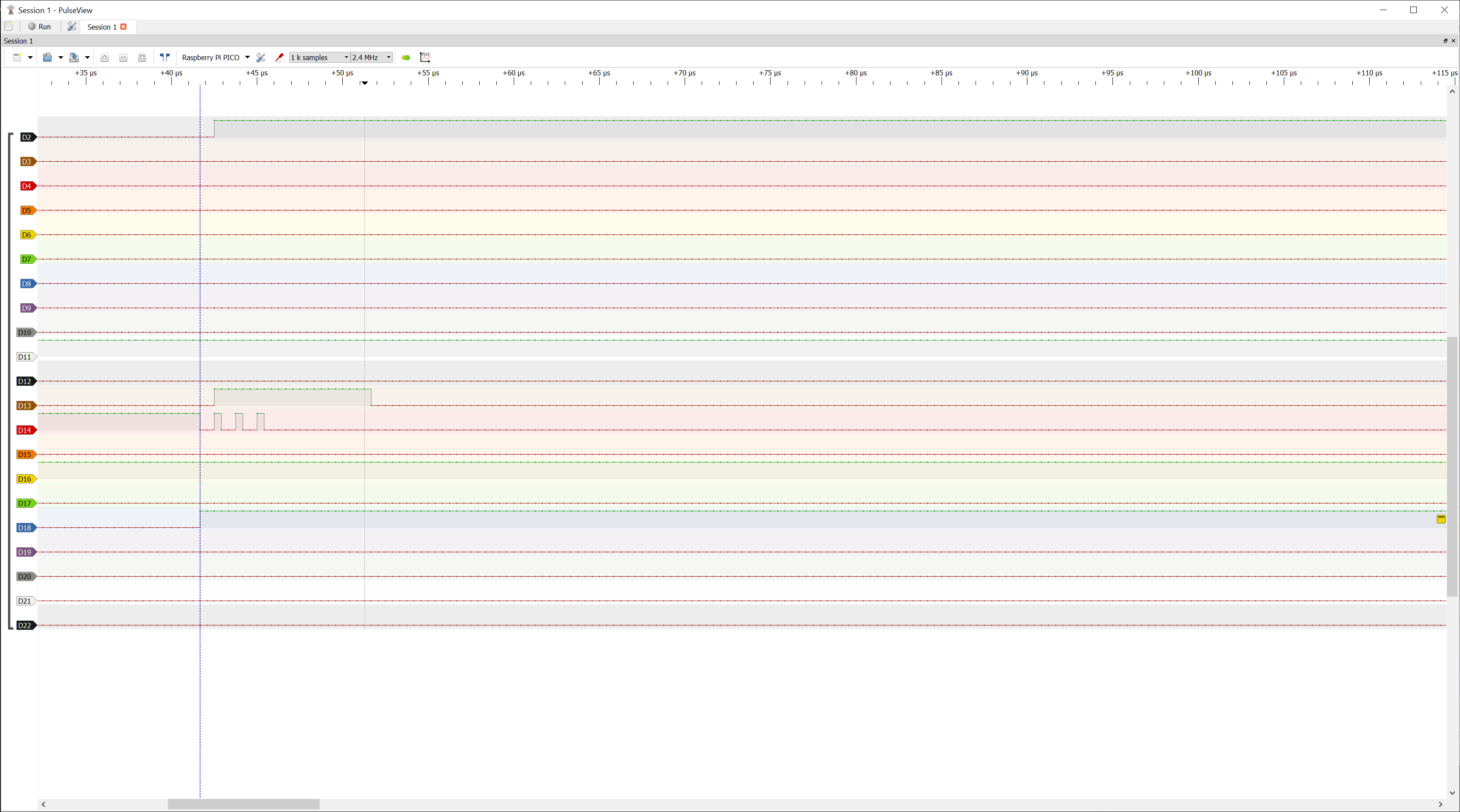 10MHz readout logic analyser view